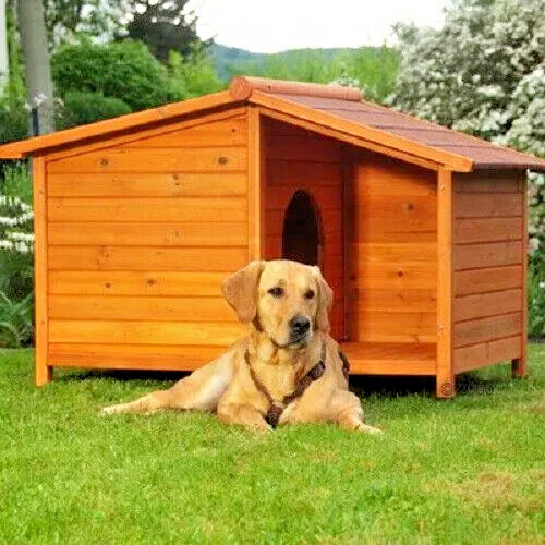 Large outdoor wooden dog - large,