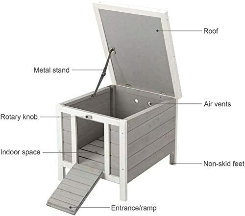 Outdoor wooden cat house - wooden,