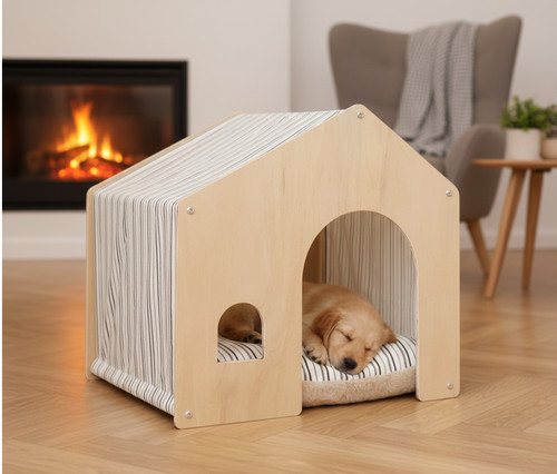 Personalised wooden cat house - personalised,