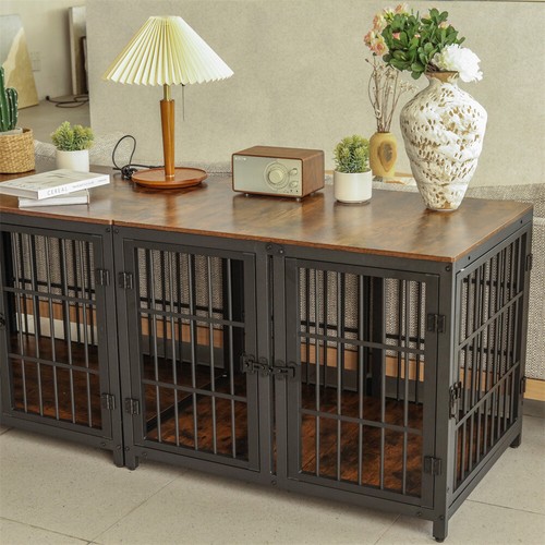 Large wooden dog crate - wooden, indoor